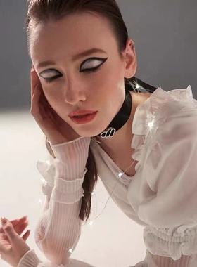 爱心颈带露台水钻缎带性感