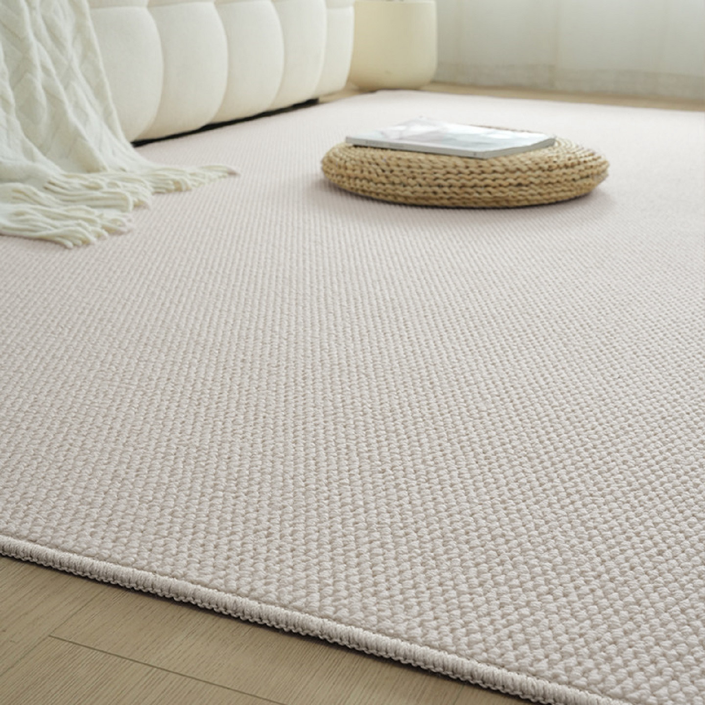 Simple off-white carpet solid color photo floor mat