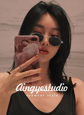 茶色复古小框墨镜男款眼镜2025新款潮流个性防紫外线太阳眼镜开车