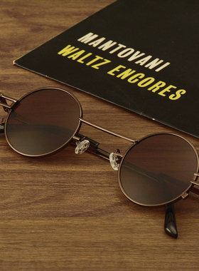 迷你小墨镜男潮流复古小眼镜小圆形小镜片太阳镜女搞怪痞帅凹造型