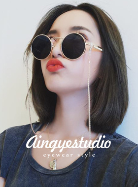 gai同款圆形复古墨镜男款潮痞帅偏光太阳镜男士开车专用圆框眼镜