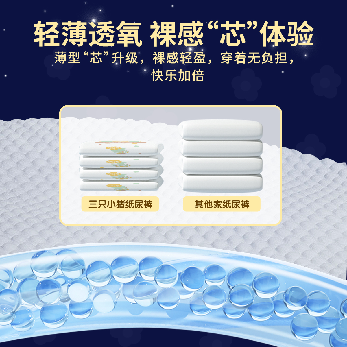 三只小猪新款泡泡裤轻薄透气夏日空调裤婴童纸尿裤亲肤干爽拉拉裤