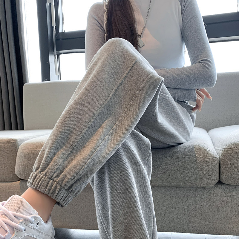 春秋宽松束脚九分灯笼加绒休闲裤子 漫在路上休闲裤