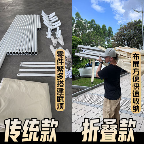 【加粗架】折叠伸缩四角大伞帐篷户外广告摆摊停车遮阳围布雨棚 - 图0