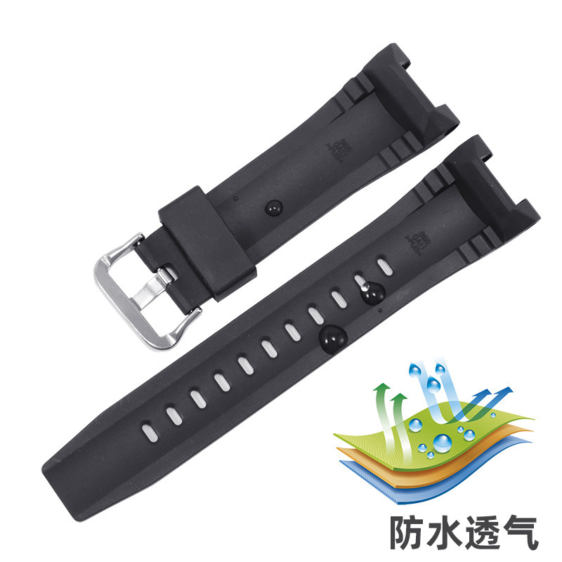 代用casio硅胶表带黑钢带男 cicidd配件