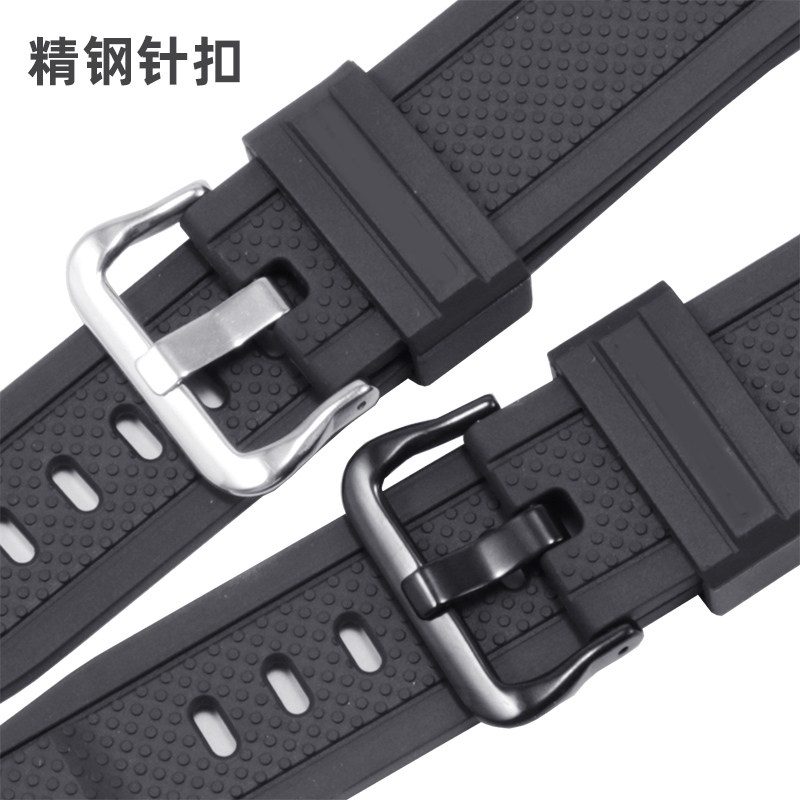 代用casio硅胶表带黑钢带男 cicidd配件