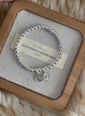 足银990福字手串女款小众设计可爱纯银手链送长辈送妈妈