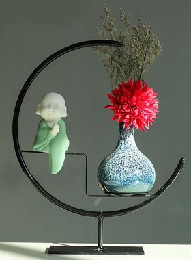 新家装饰摆件温馨客厅电视柜办公室创意中式禅意家居饰品花瓶客厅