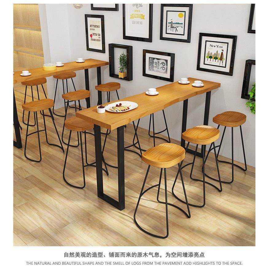 实木阳台吧台桌靠墙长条家用高脚桌商用靠窗酒吧桌奶茶店桌椅组合,淘宝优惠券,粉丝福利购,淘宝优惠卷