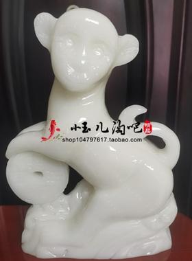 天然白玉十二生肖动物桌面家居手工摆件鼠牛虎兔龙蛇马羊猴鸡狗猪