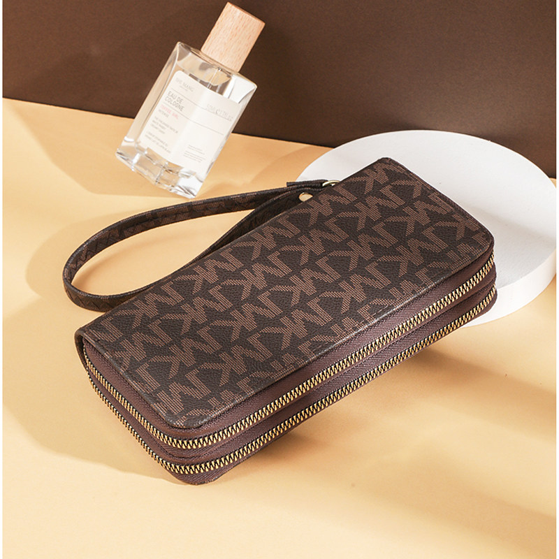 女士长款2021时尚双拉链卡包零钱包 奔蕾钱包