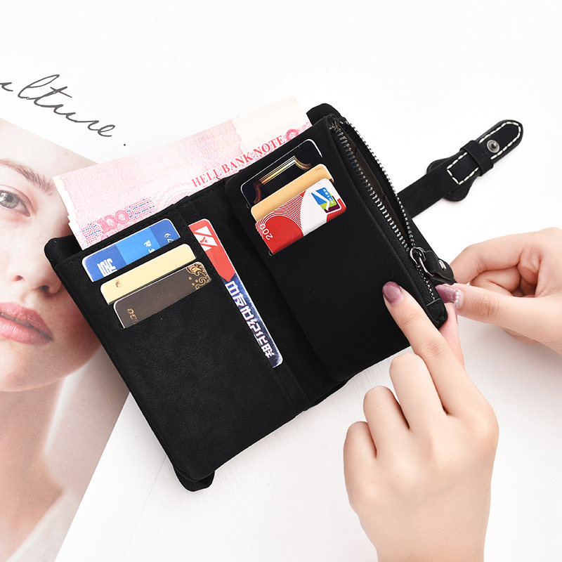 奔蕾女短款2020新款日韩抽带零钱包 奔蕾钱包