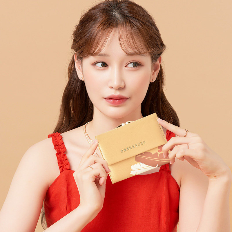 女短款简约小巧复古多卡位潮零钱包 奔蕾钱包