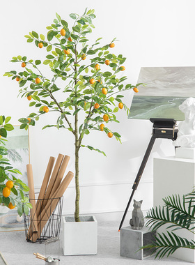 仿真绿植柠檬树盆栽服装店