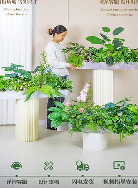 仿真绿植假花造景花槽花箱高级仿生植物阳台户外景观栅栏摆设装饰