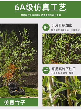 新中式仿真竹子造景装饰室内盆栽摆件绿植隔断屏风加密禅意假竹子