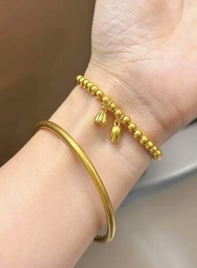 两世欢金包银手链古法传承18k女