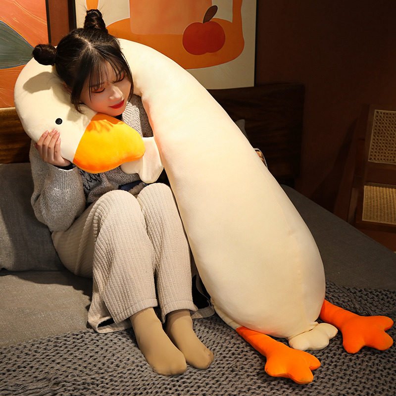 恐龙毛绒玩具大鹅女生床上睡觉抱枕 粉可爱毛绒布艺类玩具
