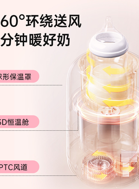 BRUNO恒温摇奶器暖奶二合一婴儿全自动静音电动奶粉搅拌器温奶器