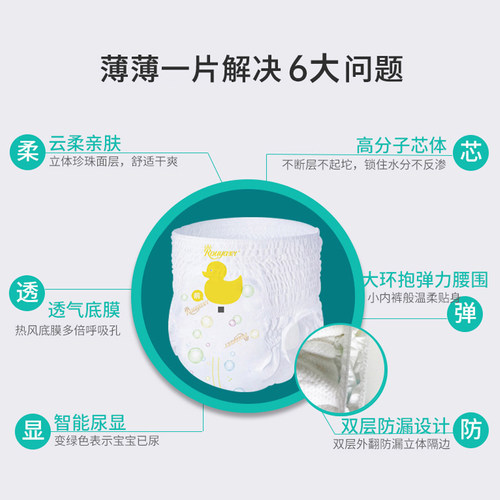 柔丫婴儿拉拉裤3xl超薄透气干爽男女宝宝专用尿不湿XXL成长学步裤 - 图0