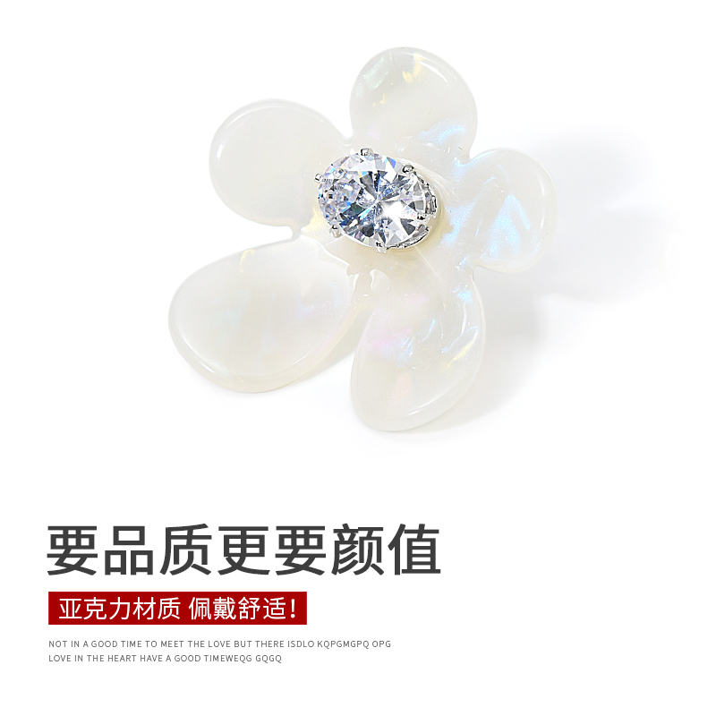 醋酸花朵夸张耳钉大牌名媛气质耳饰时尚洋气明星同款酷飒风耳环女 - 图2