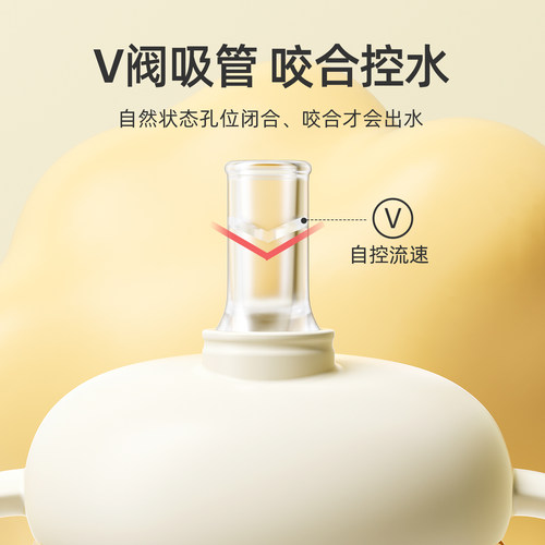 欧贝妮儿童牛奶杯刻度杯1岁以上防喷溅吸管喝水喝奶大宝宝奶瓶 - 图1