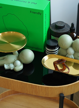 栀美家小光头收纳盘玄关置物盘