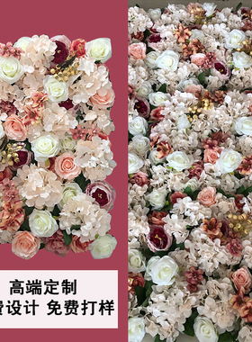 高档仿真玫瑰花墙背景墙网红墙创意活动庆典店铺开业装饰婚庆花排