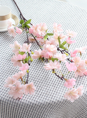 长枝樱花桃花仿真花绢花假花婚庆婚礼装饰摆件摆设家饰厂家杏花