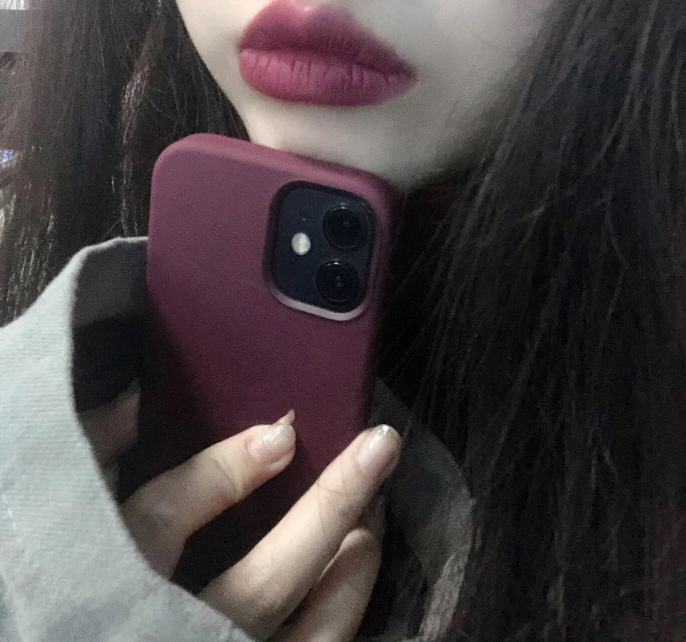 梅子色适用苹果16promax手机壳15简约14纯色12液态iphone13promax - 图1