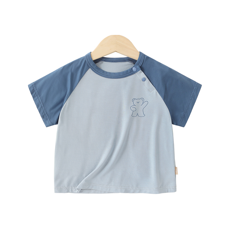 婴儿衣服休闲莫代尔短袖T恤夏装男童女宝宝儿童夏季半袖上衣Y8479 - 图3