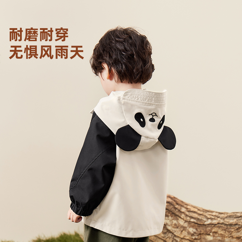 咔咔熊猫秋装新款外套婴幼儿童装仿冲锋衣男女童上衣宝宝衣服
