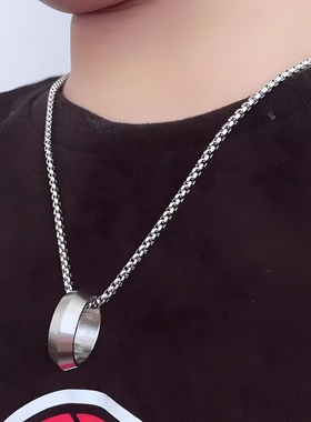 男士欧美戒指圆圈挂饰长款吊坠