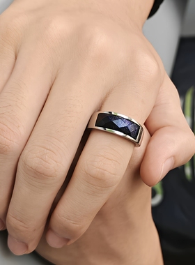 欧美时尚钛钢戒指男款个性简约