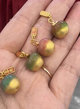 温变平安果项链女款轻奢小众精致苹果吊坠平安夜圣诞礼物送女朋友