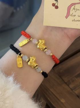 2026马年手工编织本命年红绳马上有钱新年好运红色手绳手链手串礼