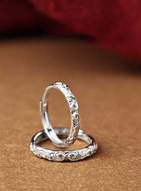 紧箍咒意中人情侣戒指女男一对ins小众设计对戒情人节礼物送女友