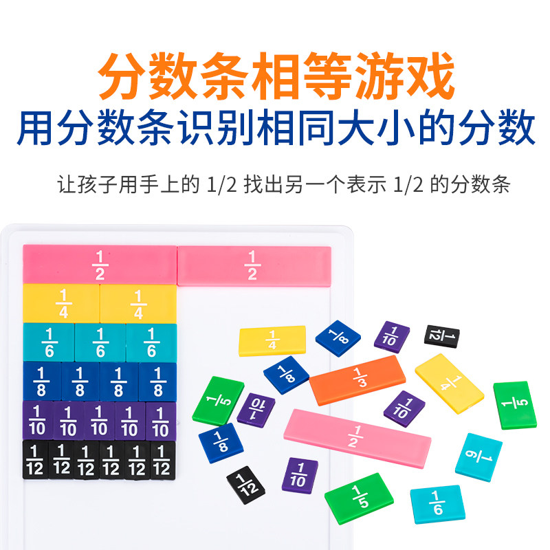 FritzS分数教具小学三年级数学分数的初步认识学习盘分数条_虎窝淘