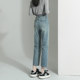 直筒牛仔裤女2025新款爆款秋冬高腰加绒宽松显瘦九分窄版烟管裤子