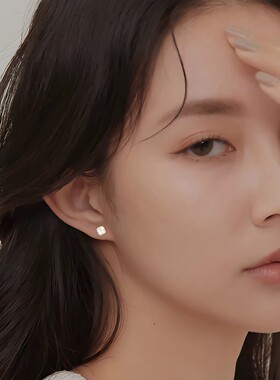 S999纯银耳钉女2026年新款幸运四叶草耳环车花螺丝拧扣养耳洞耳饰