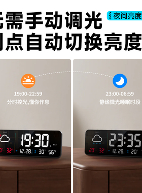 智能免操作WiFi对时夜光闹钟挂表