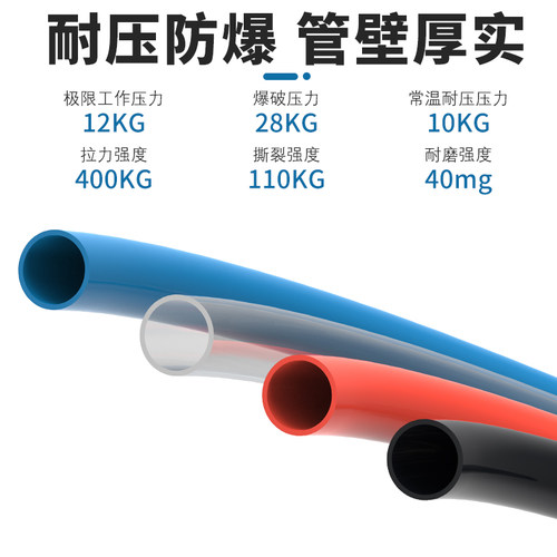 BLCH百灵PU气管8mm气动软管4mm高压管接头空压机气泵透明气管10mm - 图1