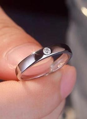 结婚戒指一对仿真莫桑对戒钻戒活口女求婚订婚专用拍照道具送女友