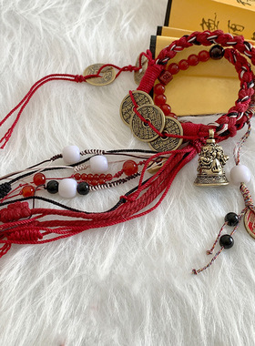山鬼花钱！李火旺印象手链女新中式铃铛手串百搭复古藏式手绳手饰