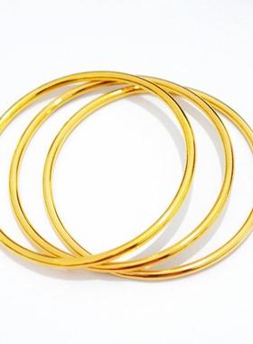 古法传承仿金手镯男女实心手串铜合金饰品手环