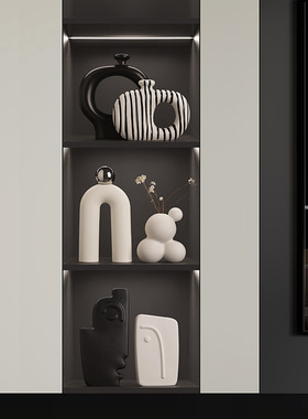 高级感摆件艺术创意美人肩陶瓷花瓶电视机柜客厅小众设计感摆件