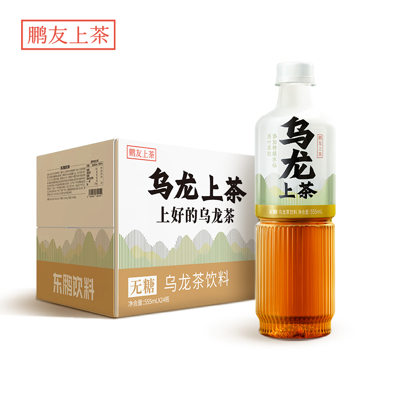 东鹏特饮乌龙上茶555ml*24瓶无糖乌龙茶茉莉普洱0糖0脂鹏友饮茶-图3