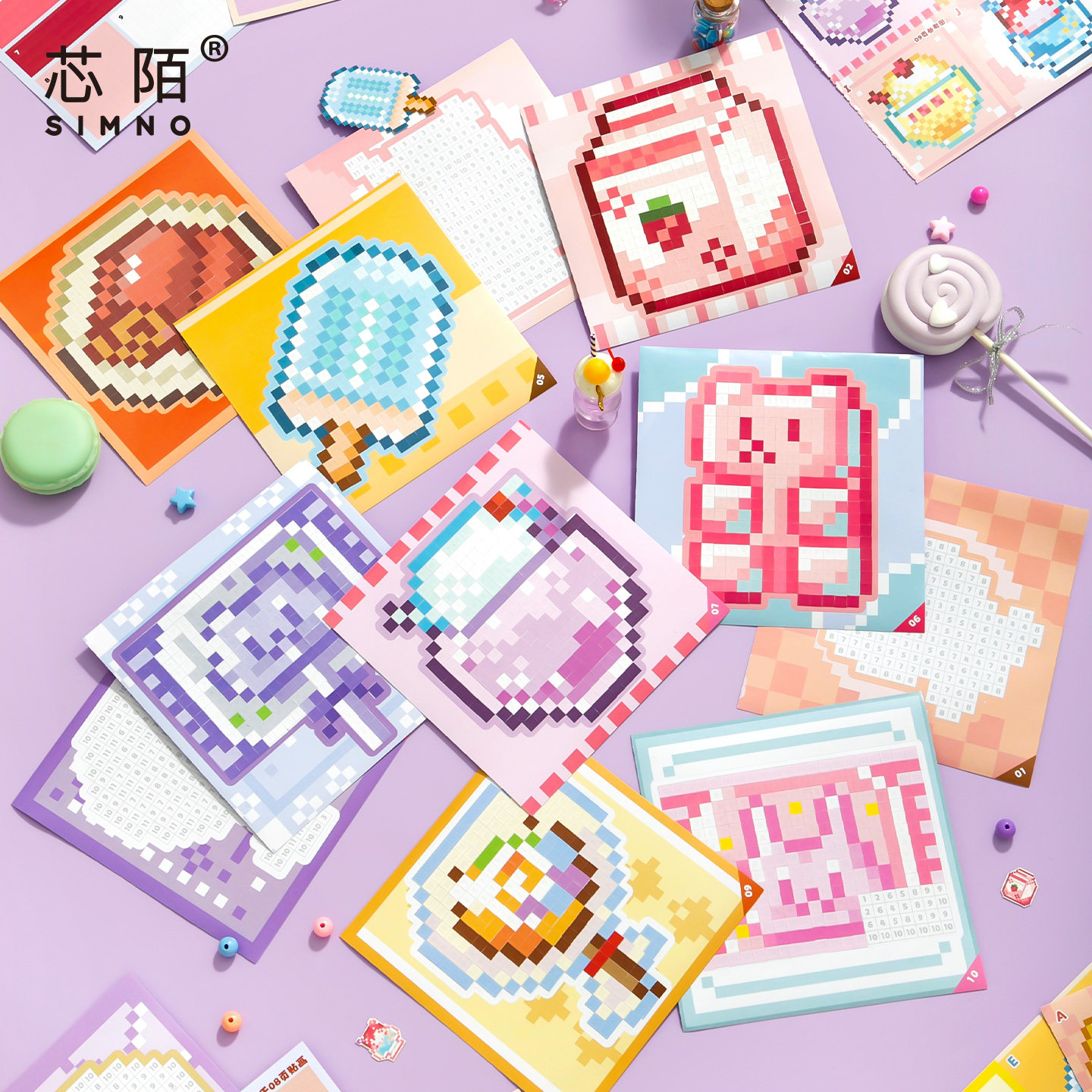 芯陌拼豆贴纸本4.0高颜值像素风咕卡拼贴迷你便携豆豆本创意解压益智儿童diy玩具手工贴画手账装饰素材,淘宝优惠券,粉丝福利购,淘宝优惠卷
