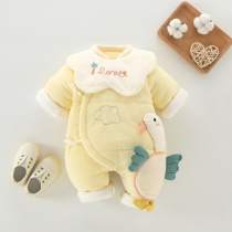 Newborn Conjoined Clothing Warm Thickening Suit Autumn winter men and women Baby cotton clothes Harvest baby clip cotton outsuit