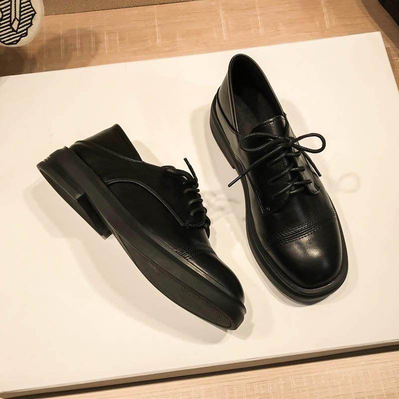 香港小皮鞋配裙子女英伦风2025春秋新款系带学生百搭平底单鞋真皮,淘宝优惠券,粉丝福利购,淘宝优惠卷